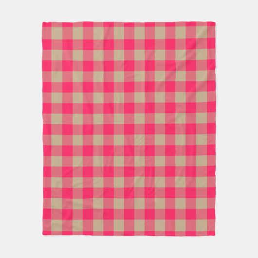 Camel Diva Pink Buffalo Karo Gingham Pattern Fleecedecke (Vorderseite)