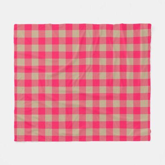 Camel Diva Pink Buffalo Karo Gingham Pattern Fleecedecke (Vorderseite (Horizontal))