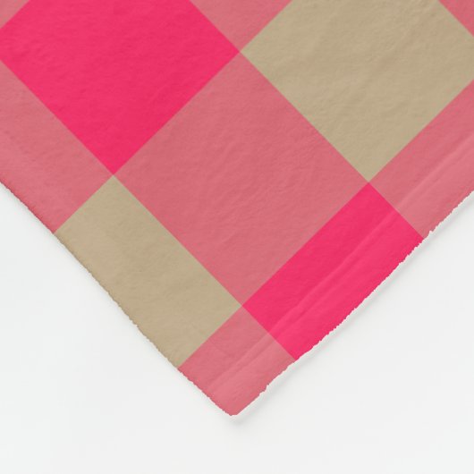 Camel Diva Pink Buffalo Karo Gingham Pattern Fleecedecke (Ecke)