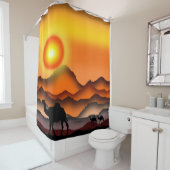 Camel Duschvorhang Wüste Sonnenuntergang (Beispiel)