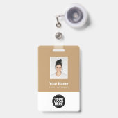 Camel Employee Foto, Bar Code, Logo, Name Abzeiche Ausweis (Vorderseite mit Ausziehbar)