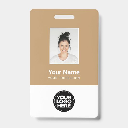 Camel Employee Photo, Bar Code, Logo, Name Badge Ausweis (Vorderseite)