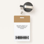 Camel Employee Photo, Bar Code, Logo, Name Badge Ausweis (Rückseite mit Rechteck)