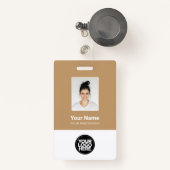 Camel Employee Photo, Bar Code, Logo, Name Badge Ausweis (Vorderseite mit Rechteck)