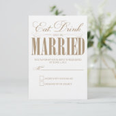 Camel essen, trinken & Verheiratet sein | Antwortk RSVP Karte (Stehend Vorderseite)