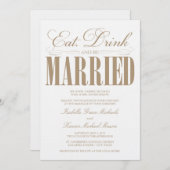 Camel essen, trinken & Verheiratet sein | Einladun Einladung (Vorne/Hinten)