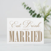 Camel essen, trinken & Verheiratet sein | Einschli Begleitkarte (Stehend Vorderseite)