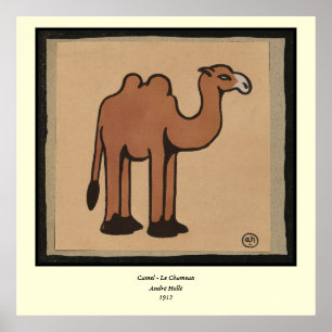 Camel - farbenfrohe antike BuchIllustration Poster