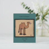 Camel - farbenfrohe antike BuchIllustration Postkarte (Stehend Vorderseite)