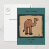 Camel - farbenfrohe antike BuchIllustration Postkarte (Vorne/Hinten)