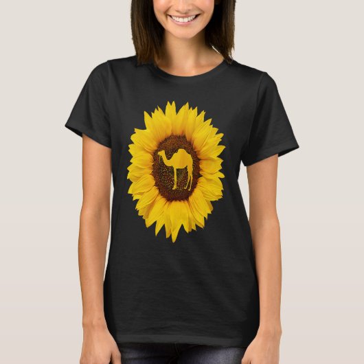 Camel For Women Men Calf Animal Sunflower T-Shirt (Vorderseite)