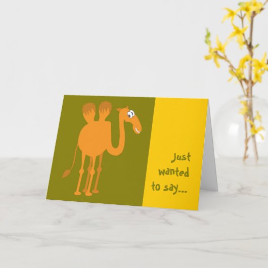 Camel Greeting Card Karte (Gelbe Blume)