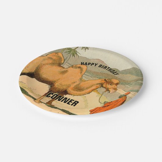Camel Happy Birthday Party Pappteller (Schrägansicht)