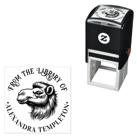 Camel Head Zeichnend "From the Library" #1P Permastempel (Beispiel)