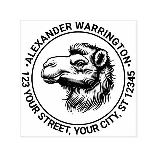 Camel Head Zeichnend Name Rücksendeadresse Permastempel (Design)