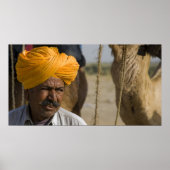 Camel Herder in Rajasthan Poster (Vorne)
