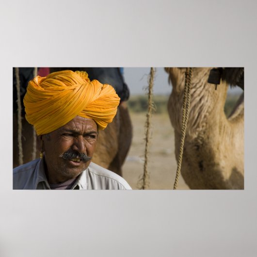 Camel Herder in Rajasthan Poster (Vorne)