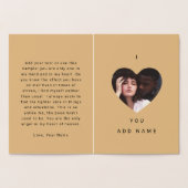 Camel I Liebe You Luxus Foto Text Valentines Folienkarte (Innenseite)