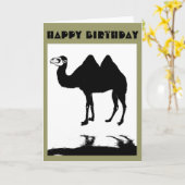 Camel in der Rain Happy Birthday Card Karte (Gelbe Blume)