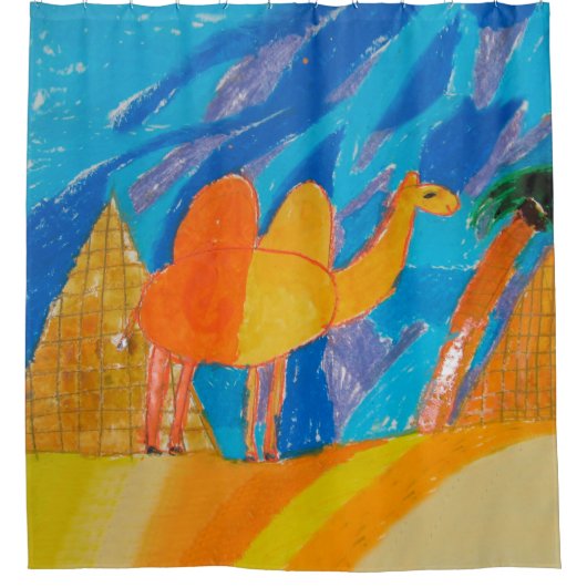 Camel Kunst von Kindern Duschvorhang (Vorderseite)