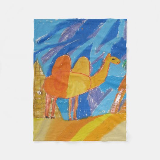 Camel Kunst von Kindern Fleecedecke (Vorderseite)