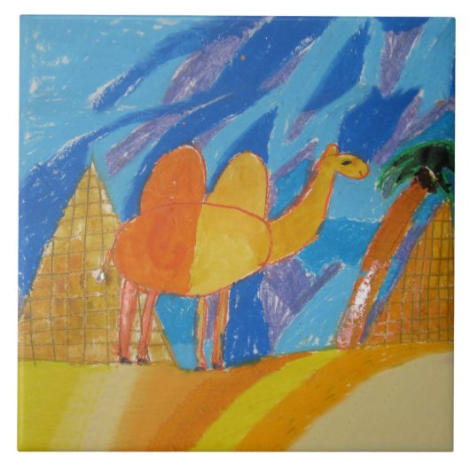 Camel Kunst von Kindern Fliese (Vorderseite)