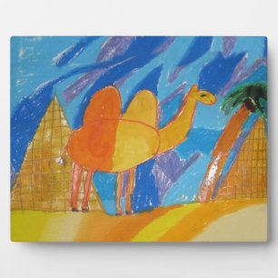 Camel Kunst von Kindern Fotoplatte