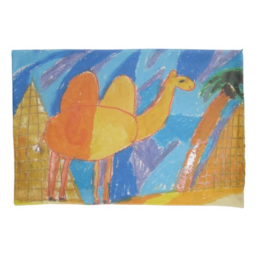 Camel Kunst von Kindern Kissenbezug (Vorderseite)