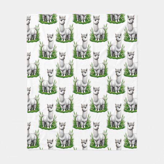 Camel Lama Alpaca Muster Design Fleecedecke (Vorderseite)