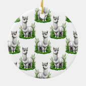 Camel Lama Alpaca Muster Design Keramik Ornament (Hinten)