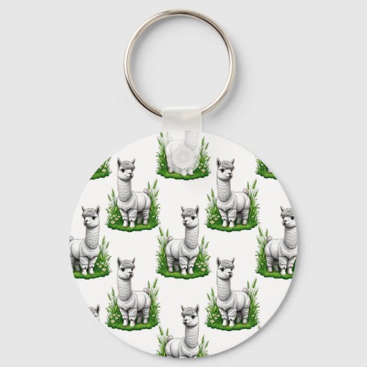 Camel Lama Alpaca Muster Design Schlüsselanhänger (Vorderseite)