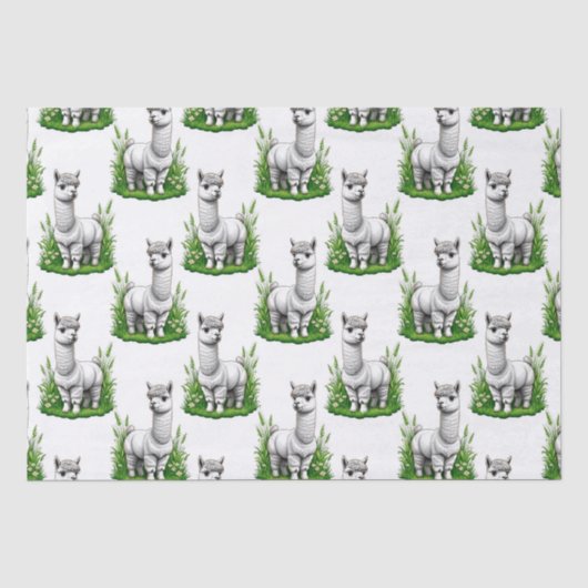 Camel Lama Alpaca Muster Design Seidenpapier (Vorderseite)