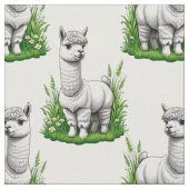 Camel Lama Alpaca Muster Design Stoff (Nahaufnahme)