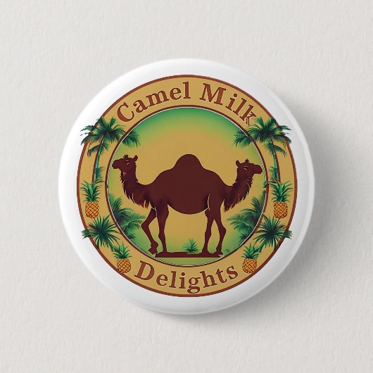Camel Milk Delights-Tropical Camel Palm Pineapple Button (Vorderseite)