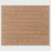 Camel Minimalistisches Skripttextschneefall Geschenkpapier (Flach)