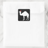 Camel mit einem Fez Quadratischer Aufkleber (Tasche)