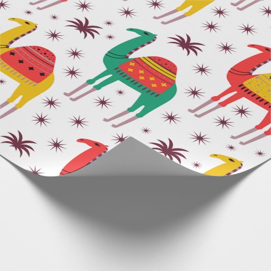 Camel Muster flache Farbgestaltung Geschenkpapier (Ecke)