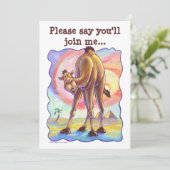 Camel Party Center Einladung (Stehend Vorderseite)