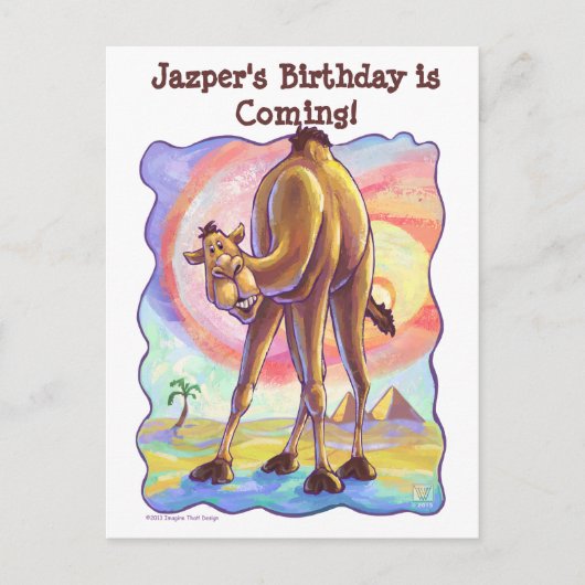 Camel Party Centre Ankündigungspostkarte (Vorderseite)