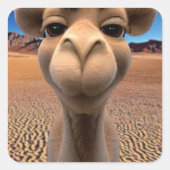 Camel Quadratischer Aufkleber (Vorderseite)