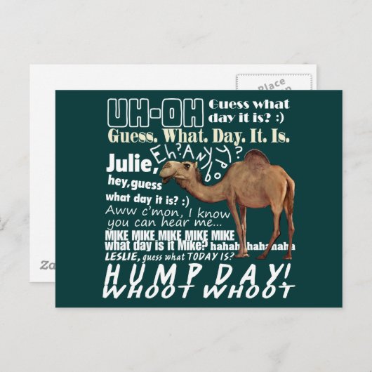 Camel raten was Day Postkarte (Vorne/Hinten)