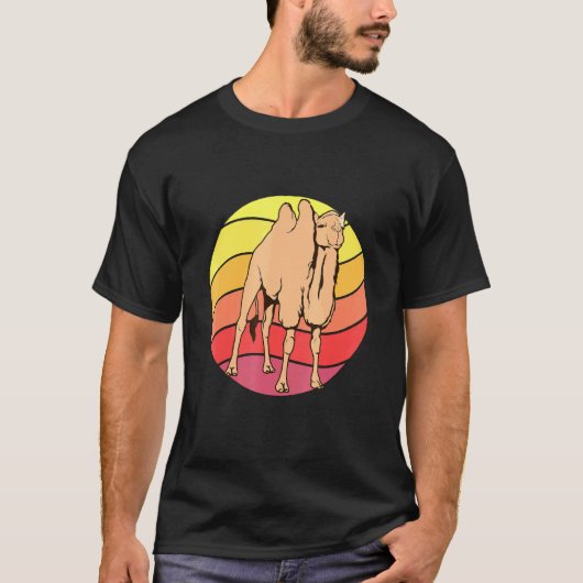 Camel Retro Sunset Camel Camels T-Shirt (Vorderseite)