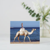 Camel Rider am Meer Postkarte (Stehend Vorderseite)