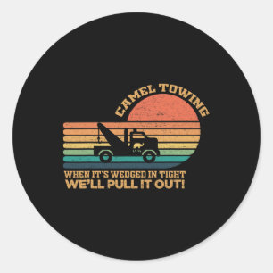 Camel Schlepp Retro Erwachsene Humor Sprichwort Fu Runder Aufkleber