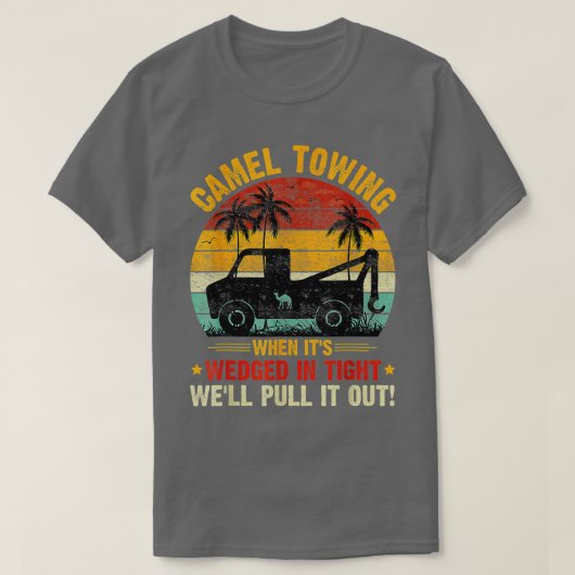 Camel Schlepp Retro Erwachsene Humor Sprichwort Fu T-Shirt (Design vorne)