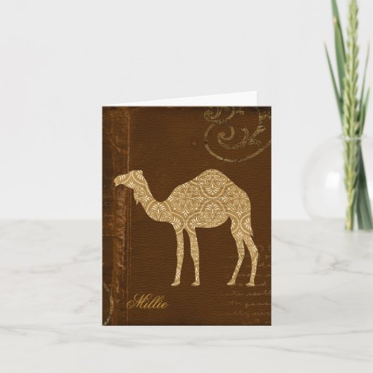 Camel Silhouette Personalisiert Notecard (Vorderseite)
