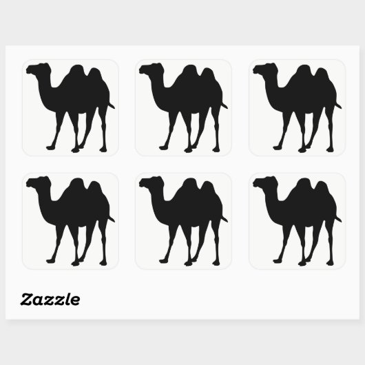 Camel Silhouette Quadratischer Aufkleber (Blatt)