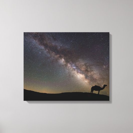 Camel-Silhouette und Milchstraße Leinwanddruck (Vorderseite)