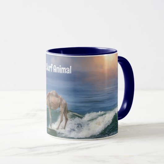Camel Surfing on a Wave Fun Personal Mug Cup Tasse (VorderseiteRechts)