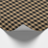 Camel Tan Black Buffalo Kariert Tartan Geschenkpapier (Ecke)
